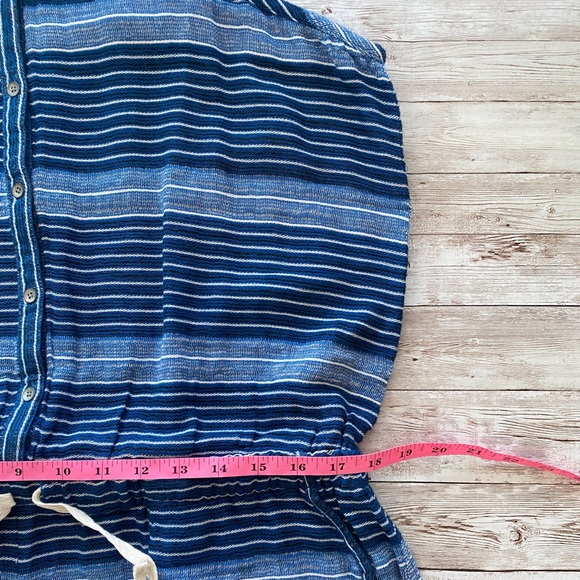 Lou & Grey Baja Romper Large blue white stripe terry lounge comfy shorts jumper - Picture 11 of 15